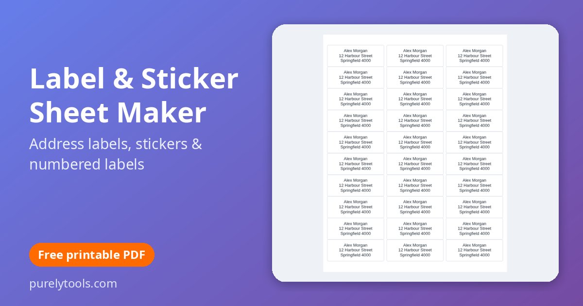 Label & Sticker Sheet Maker preview