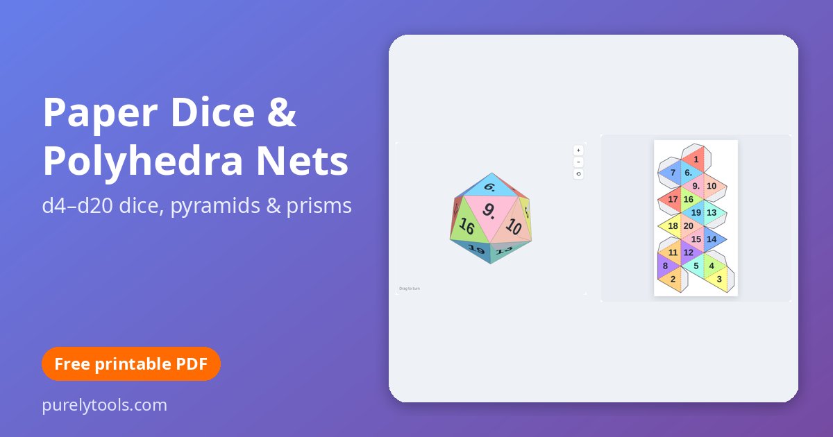 Paper Dice & Polyhedra Nets preview
