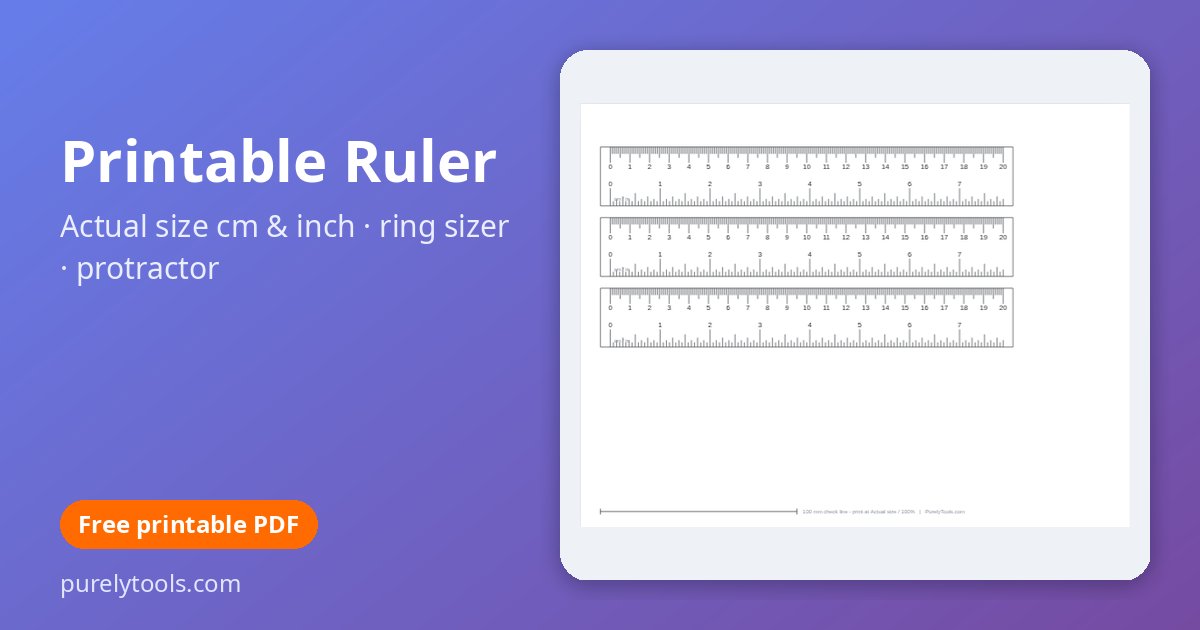 Printable Ruler preview