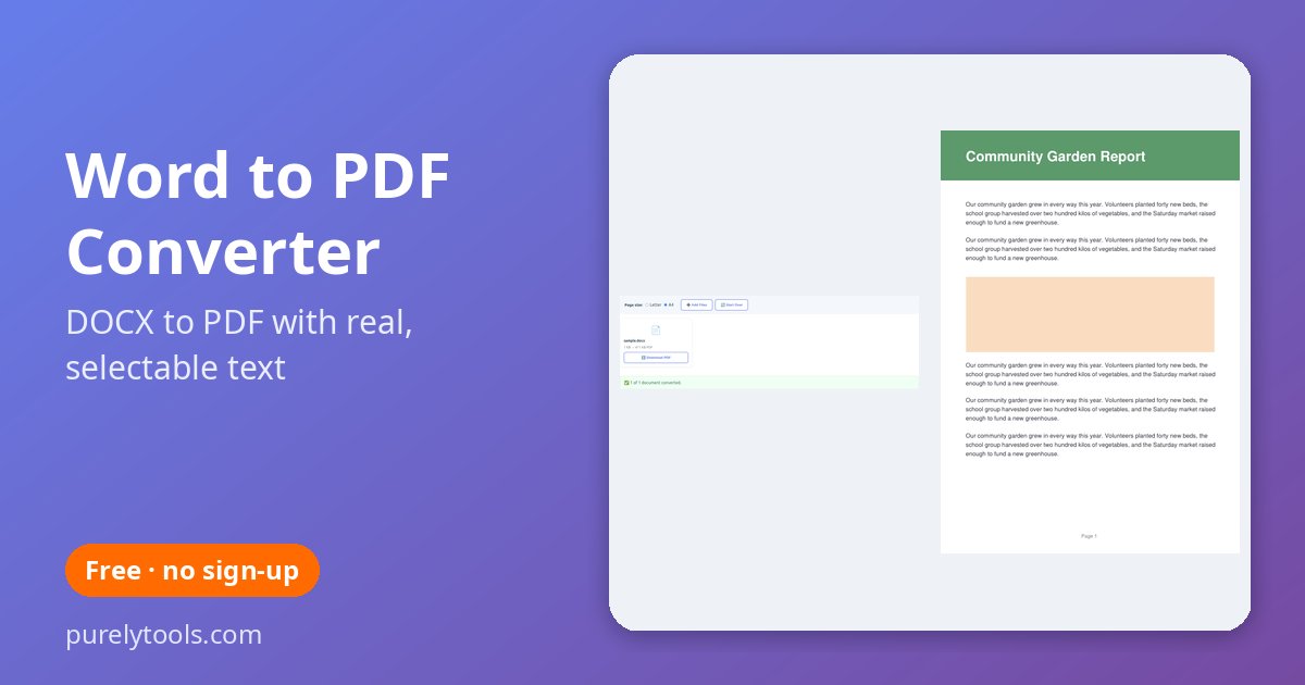 Word to PDF preview