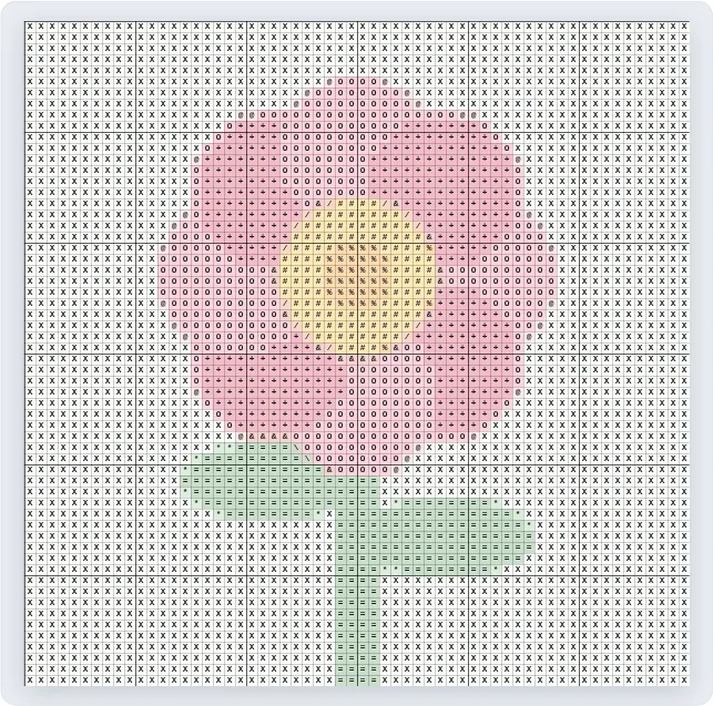 Cross-stitch chart made from a flower picture
